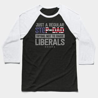 Regular Step-Dad Raise Liberals USA Flag Father's Day Baseball T-Shirt